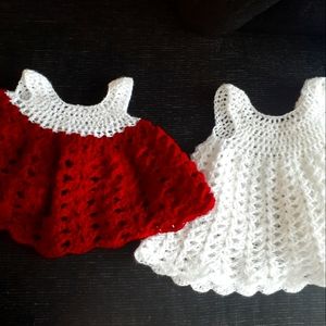 Crochet  valentine's day baby dress